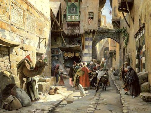 Bauernfeind, Gustav (1848-1904) - 1887c_ A Street Scene, Damascus (Christie's New York, 2006) - Surau.co
