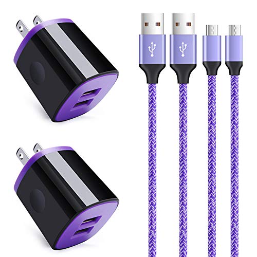 Android Wall Charger Fast Charging Cable Micro USB Cord Compatible for LG Stylo 3 Plus/Stylo 2 V/K50 S/K40 S/K30/K20 V/K10/K9/K8/K7/K4/V10/Q6/G4/G3/Q60/W30/W10, LG Stylus 3/Stylus 2 Plus,LG G Vista 2