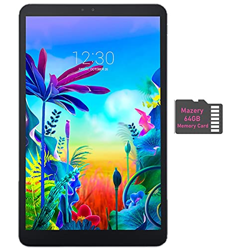 LG G Pad 5 10.1-inch (1920x1200) 4GB LTE Unlock Tablet, Qualcomm MSM8996 Snapdragon Processor, 4GB RAM, 32GB Storage, Bluetooth, Fingerprint Sensor, Android 9.0 w/Mazery 64GB SD Card