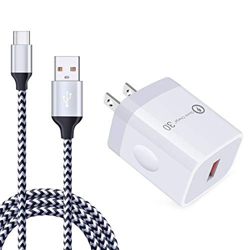 OrSunday Quick Charge 3.0 Fast Charger Compatible LG Stylo 4/5/6, LG G5 G6 G7 G8 V20 V30 V40 V50 V60 ThinQ, Samsung Galaxy A50 A60 A70, 18W Rapid Wall Charger with 6Ft USB Type C Charging Cord Cable